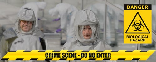 biohazard and crime scene experts