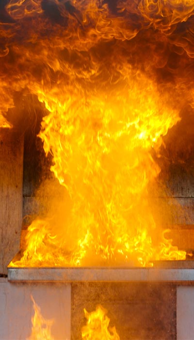 kitchen stove fire damage