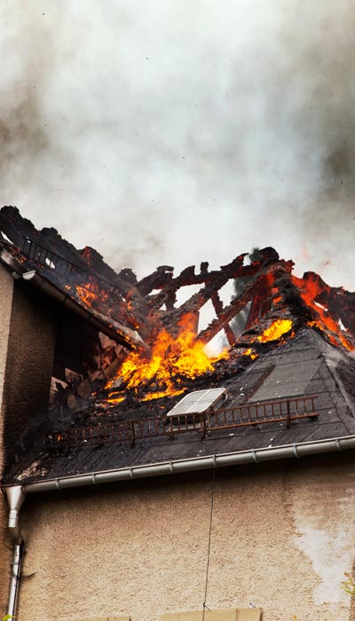 structural damage to house from fire